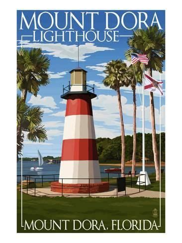 'Mount Dora, Florida - Lighthouse' Art Print - Lantern Press | Art.com | Florida lighthouses ...