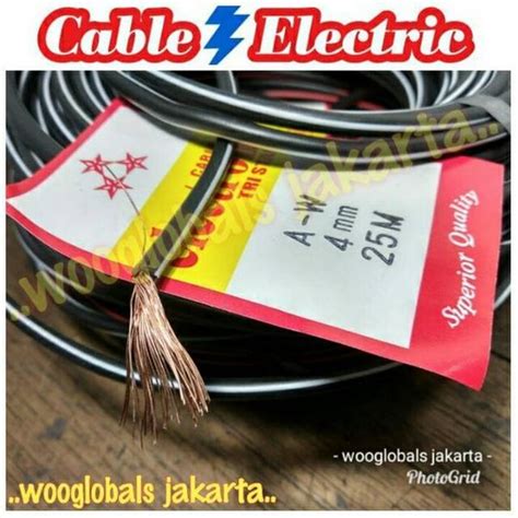 Jual KABEL LISTRIK NYAF 25m 4 MM HITAM PUTIH ISI KAWAT TEMBAGA AW 25