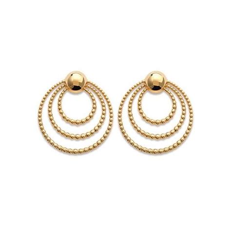 Boucles D Oreilles Cercles Pendantes Plaqu Or Carats En