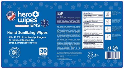 Ndc 64709 156 Hero Wipes Ems Hand Sanitizer Label Information Details