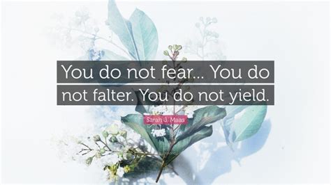 Sarah J Maas Quote You Do Not Fear You Do Not Falter You Do Not