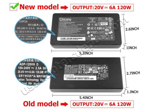 Original 120W Charger Chicony A17 120P2A AC Adapter Cable