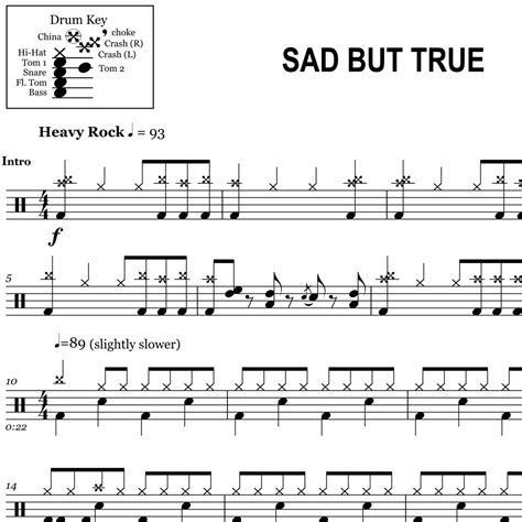 Sad But True - Metallica - Drum Sheet Music | OnlineDrummer.com