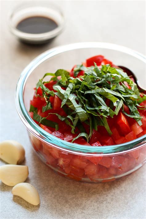 Bruschetta With Tomatoes Basil And Balsamic Vinegar Joyous Apron