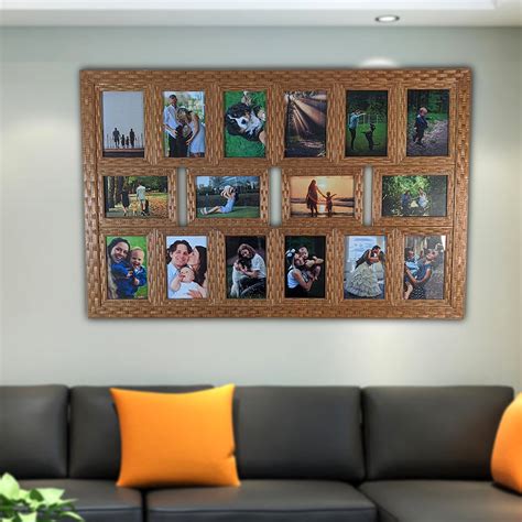 Quadro De Foto Parede - Quadro de Fotos com Vidro — Mural 16 Fotos 10x15 Decorativo Parede ...