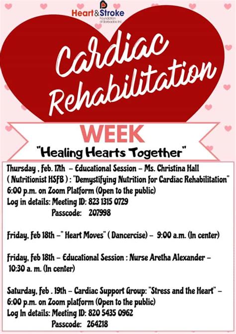 Cardiac Rehabilitation Week The Heart And Stroke Foundation Of Barbados