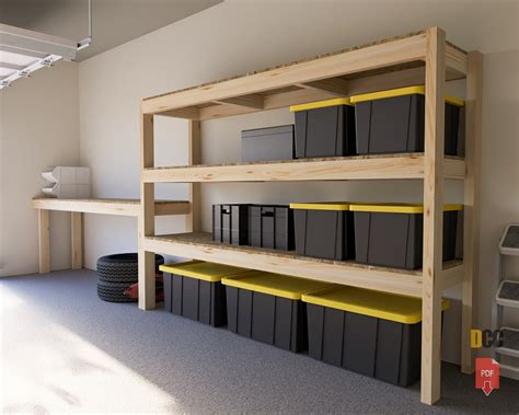 Garage Shelves With Work Bench Diy Garage Shelves Diy Garage Shelf Diy ...