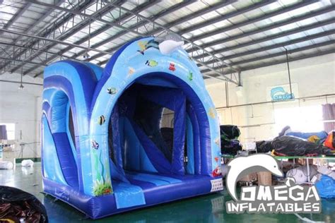 3d Ocean Inflatable Bounce N Slide Commercial Grade Bounce House