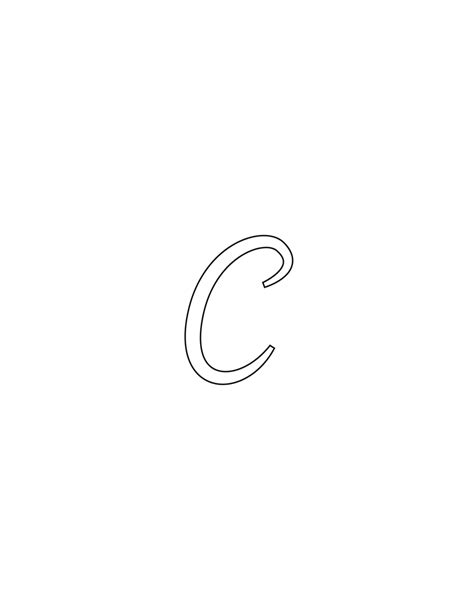 Free Printable Alphabet Letters Calligraphy Lowercase C