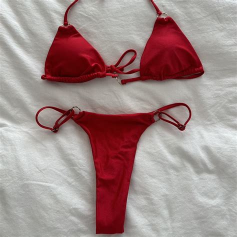 Red Bikini Set Depop
