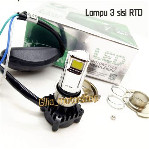 Jual Lampu Depan Motor 6 LED 3 LED Mata RTD LED 6 Sisi RTD Nyala