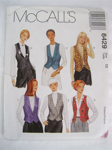 Sewing Pattern Misses Lined Vests Sewing Pattern McCalls Etsy Vest