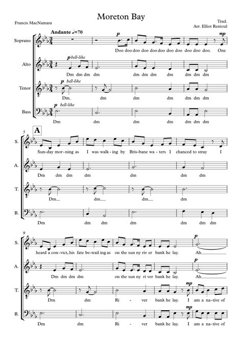 Moreton Bay Arr Elliot Rentoul By Traditional Sheet Music For Satb Choir At Sheet Music Direct