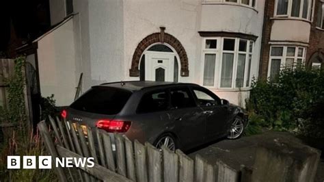 Leicester Man Arrested After Car Crashes Into Front Garden