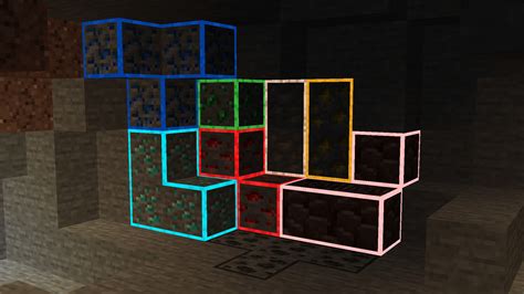 Outlined Emissive Ores Minecraft Texture Pack