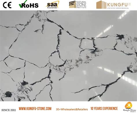 Kkq Ice Crack White Quartz Stone Venta Al Por Mayor Losas De