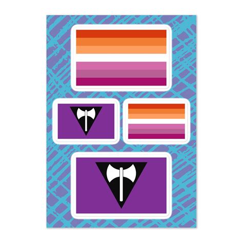 Lesbian Pride Flags Sticker Set Labrys Flag Sunset Flag Lgbt Pride