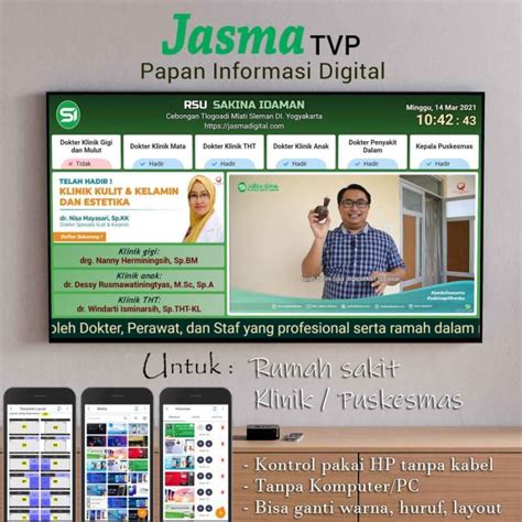 Jual Papan Info Klinik Puskesmas Rumah Sakit Kontrol Hp Tanpa