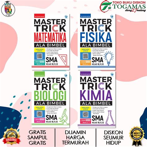 Jual PAKET MASTER TRICK BIOLOGI FISIKA KIMIA MATEMATIKA ALA BIMBEL