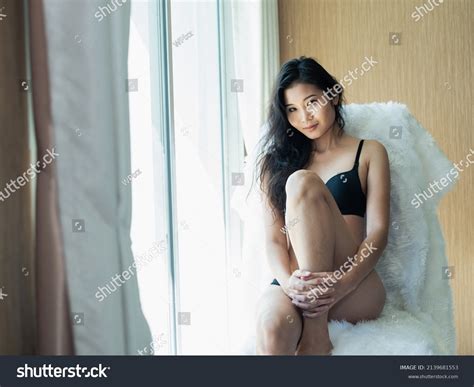 Sexy Asian Woman Wearing Black Bikini Stock Photo Shutterstock
