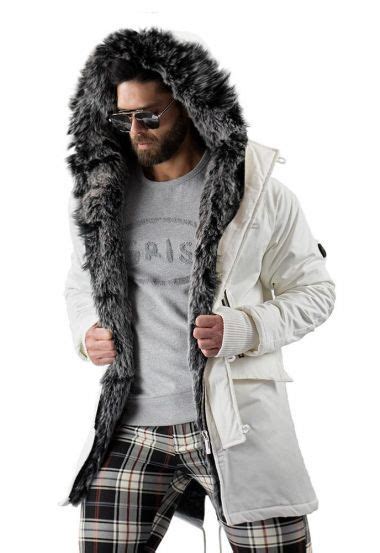 Mens Black Coat White Fur Hood Tradingbasis