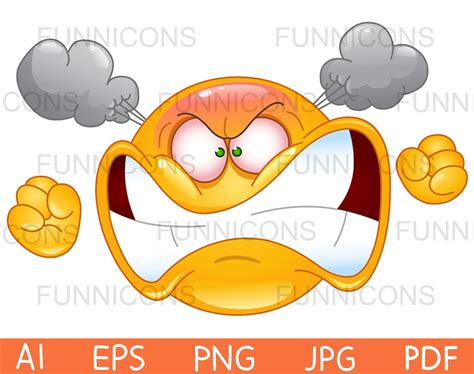 Clipart Cartoon of a Furious Angry Emoticon Turning Red With Steam, Ai ...