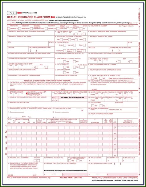 1500 Claim Form Pdf Fillable