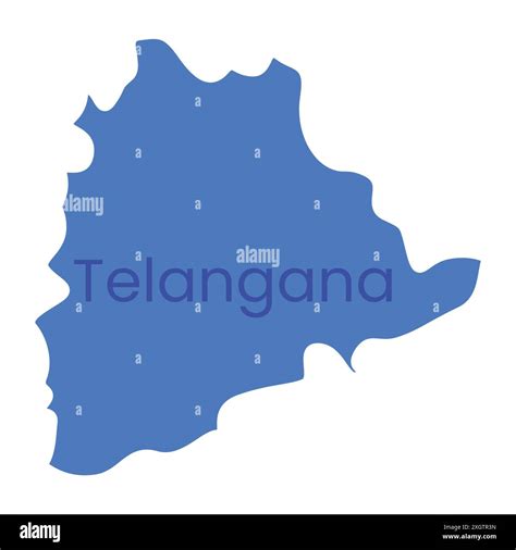 Telangana State Map Vector Icon India Telangana Province State Icon