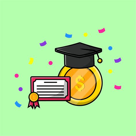 Scholarship Cartoon Vector Icons Illustration Flat Cartoon Concept