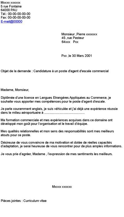 Lettre De Motivation Agent D Escale Laboite Cv Fr