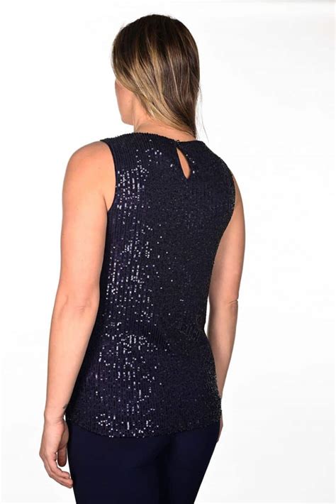 Chic And Glamorous Sequin Sleeveless Top Fltp13