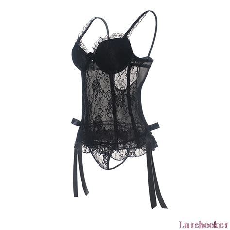 Lurehooker Black Lace Sexy Lingerie Erotic Perspective Hazy Chest Bare