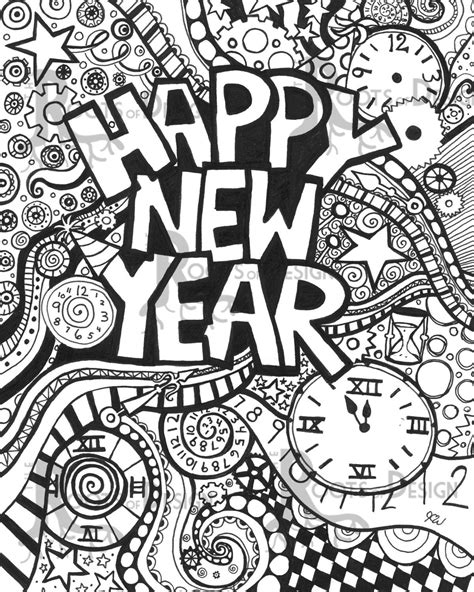 Printable New Years Coloring Pages