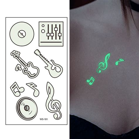 Niuredltd Glow In The Dark Tattoo Stickers Nightclub Bar Music Festival