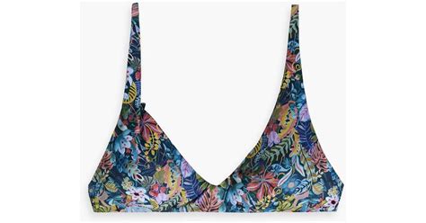 Onia Jerry Liberty Print Bikini Top In Blue Lyst