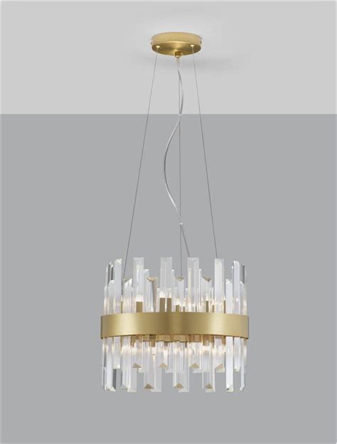 Nova Luce Classic Luminaires Crown Satin Gold Metal Clear Crystal