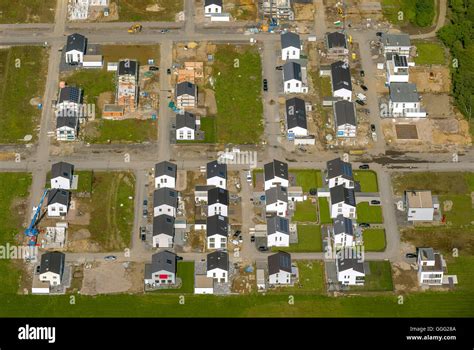 Aerial View Residential Bismarck In The Rhine Herne Canal NRW Urban