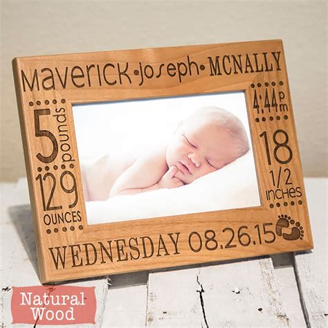 Personalized Baby Picture Frame Birth Announcement Frame Etsy