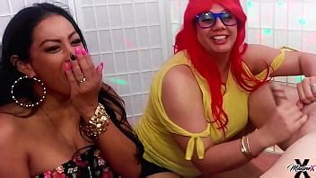 Maxine X And Latina Crush Are Hungry For Cock Watch Them Stroking That Hard Cock Like The