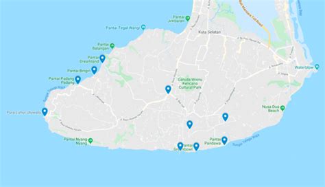 Uluwatu Resorts Map