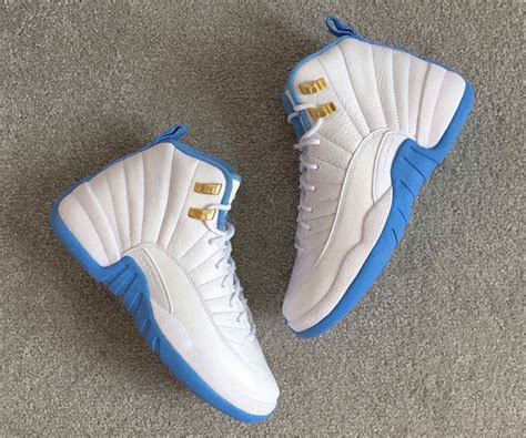 Air Jordan 12 GS White Metallic Gold University Blue - Sneaker Bar Detroit