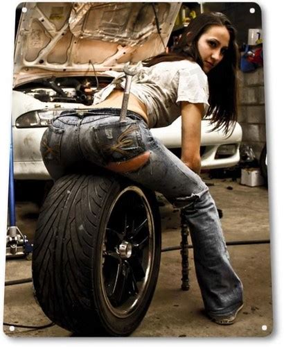 Tire Pressure Pinup Girl Sexy Hot Rod Car Garage Auto Shop Wall Decor Metal Sign Ebay