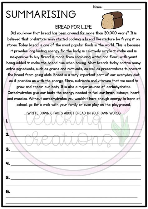 Free Printable Summarizing Worksheets