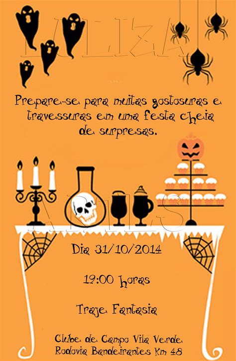 Arte Digital Convite Halloween Luliza Artes E Doces Elo7