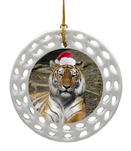 Tiger Porcelain Christmas Ornament