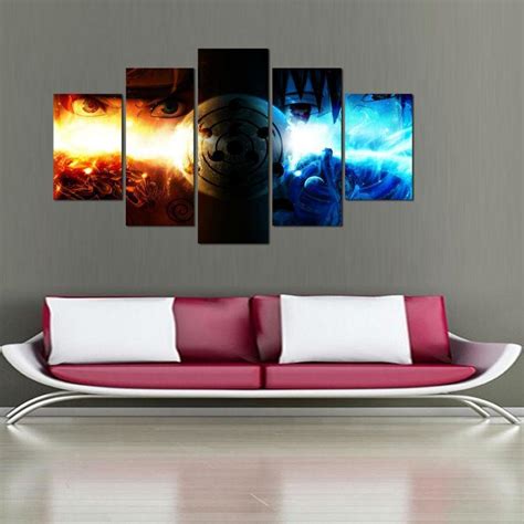 Naruto Uchiha Sasuke Ice And Fire Anime Panel Canvas Art Wall Decor