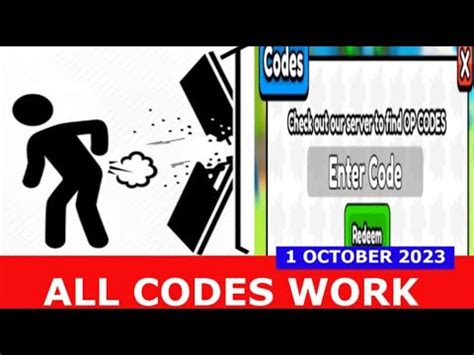 All Codes Work Fart Door Simulator Roblox October Youtube