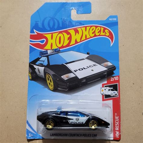 Jual HOT WHEELS LAMBORGHINI COUNTACH POLICE CAR HW RESCUE BLACK WHITE Shopee Indonesia