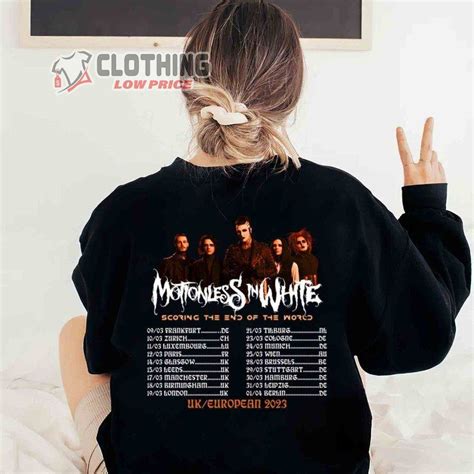 2023 Motionless In White Scroing The End Of The World Tour 2023 Merch ...