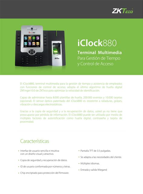 ZKTECO ICLOCK880 ID IMPORTACION DE EEUU A PERU